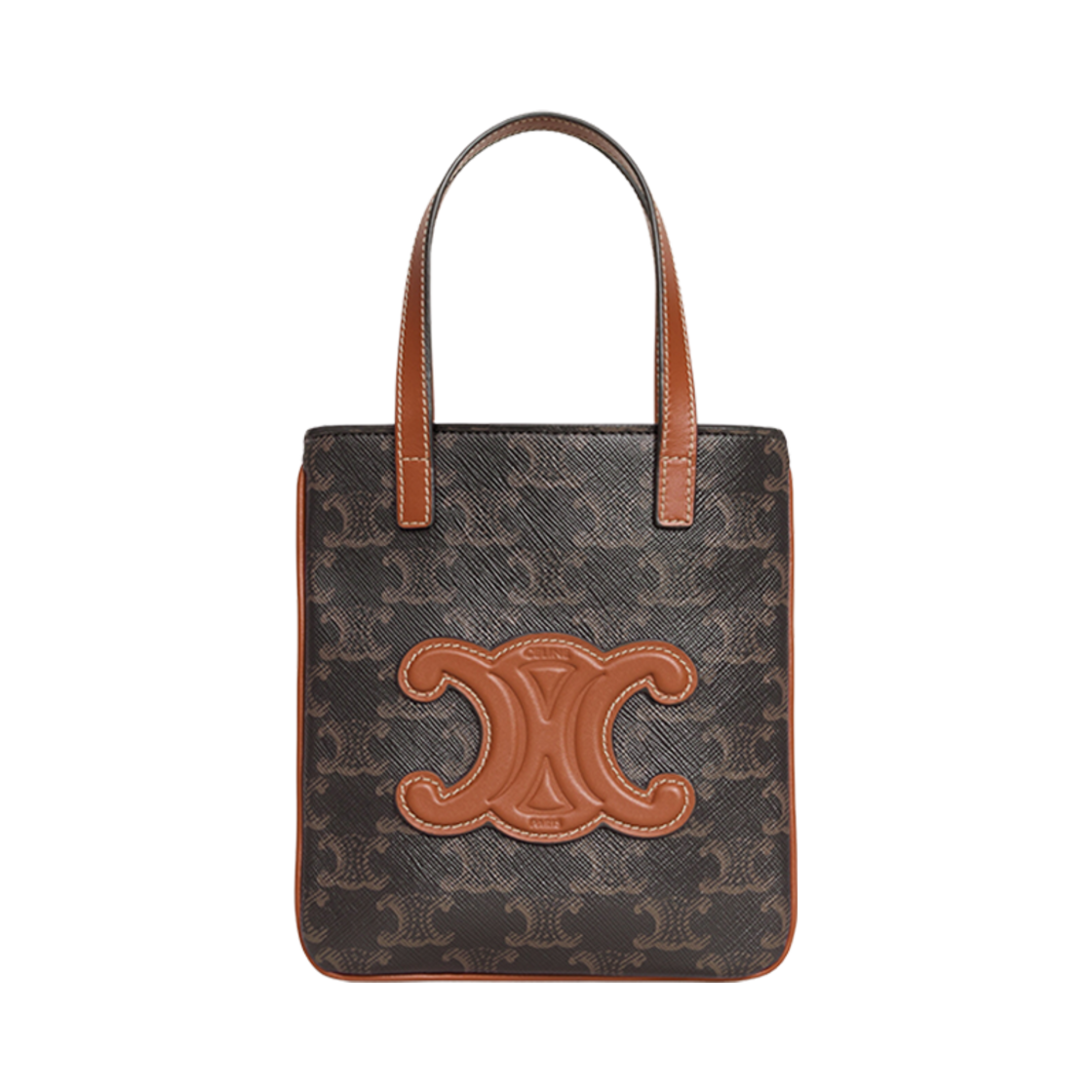 10N042GCE-04LU Celine Micro Cabas in Triomphe Canvas and Calfskin Tan