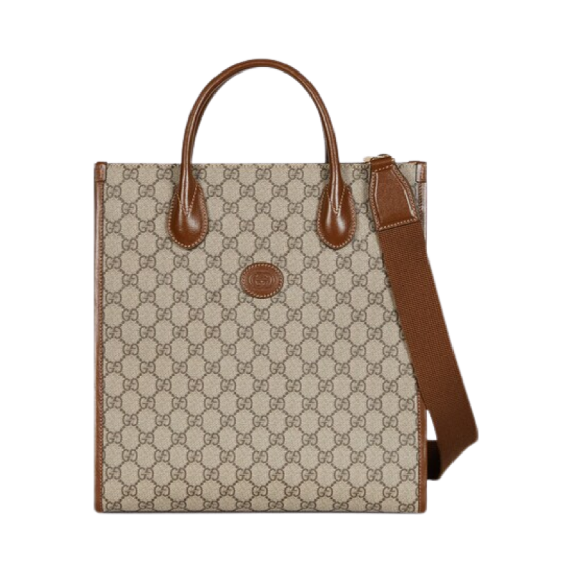 구찌 인터로킹 G 스몰 토트백 베이지 에보니(Gucci Small Tote Bag with Interlocking G Beige Ebony) - 1