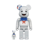 Bearbrick Ghostbusters Stay Puft Marshmallow Man White Chrome Ver. 100％ & 400％