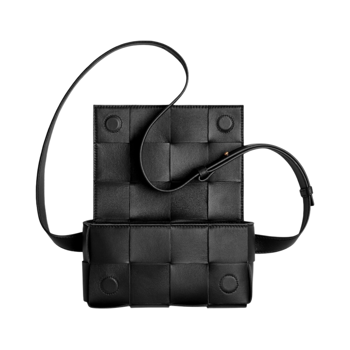 보테가 베네타 미니 램스킨 레더 벨트 카세트백 블랙(Bottega Veneta Mini Lambskin Leather Belt Cassette Black) - 3