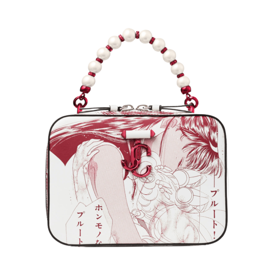 SMAVENUEVANITYBAGDAD Jimmy Choo x Pretty Guardian Sailor Moon Sailor Pluto Avenue Vanity Bag Garnet White