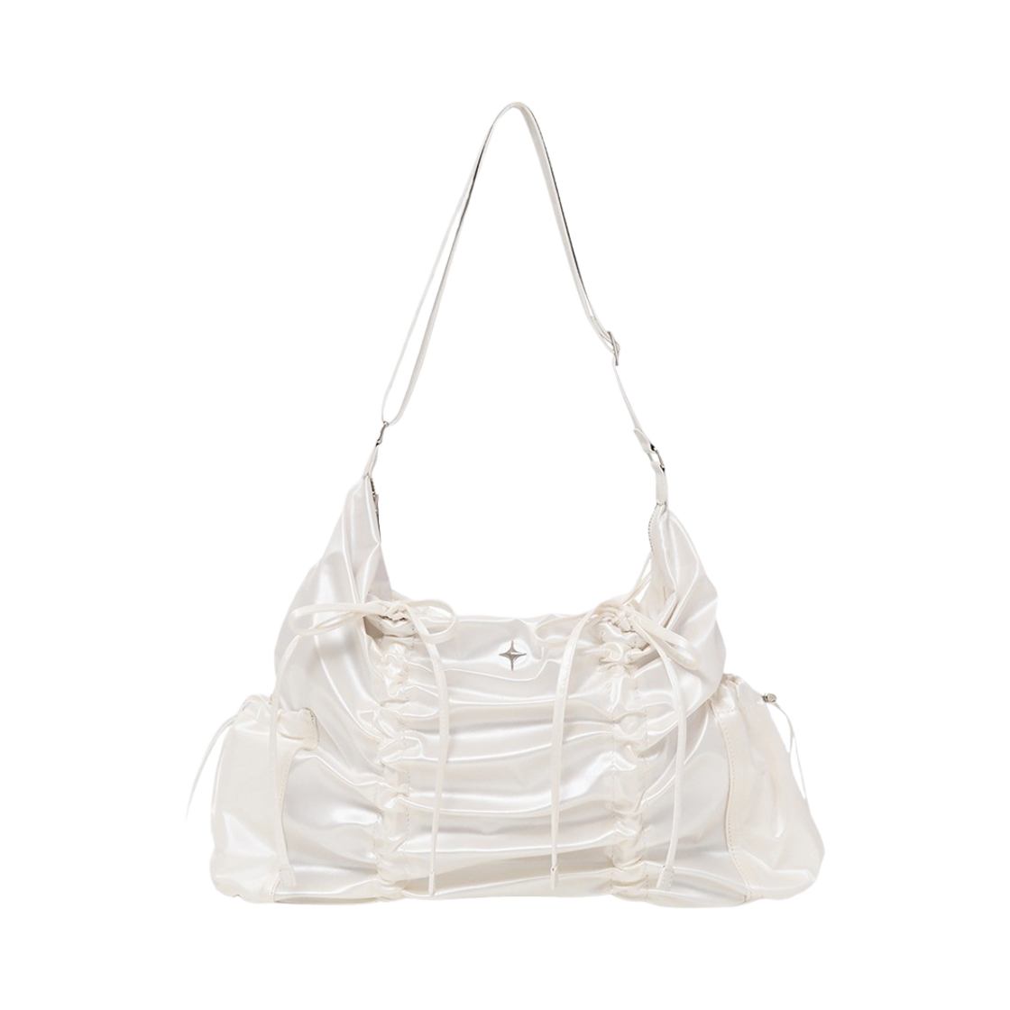 포어필 스트링 리본 라지 호보백 글로시 화이트(For Appeal String Ribbon Large Hobo Bag Glossy White)