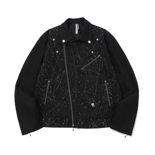 24fw-10 BK Wesken Painted Rider Jacket Black