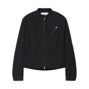 Tonywack Garment-Dyed Cotton Cafe Racer Jacket Faded Black