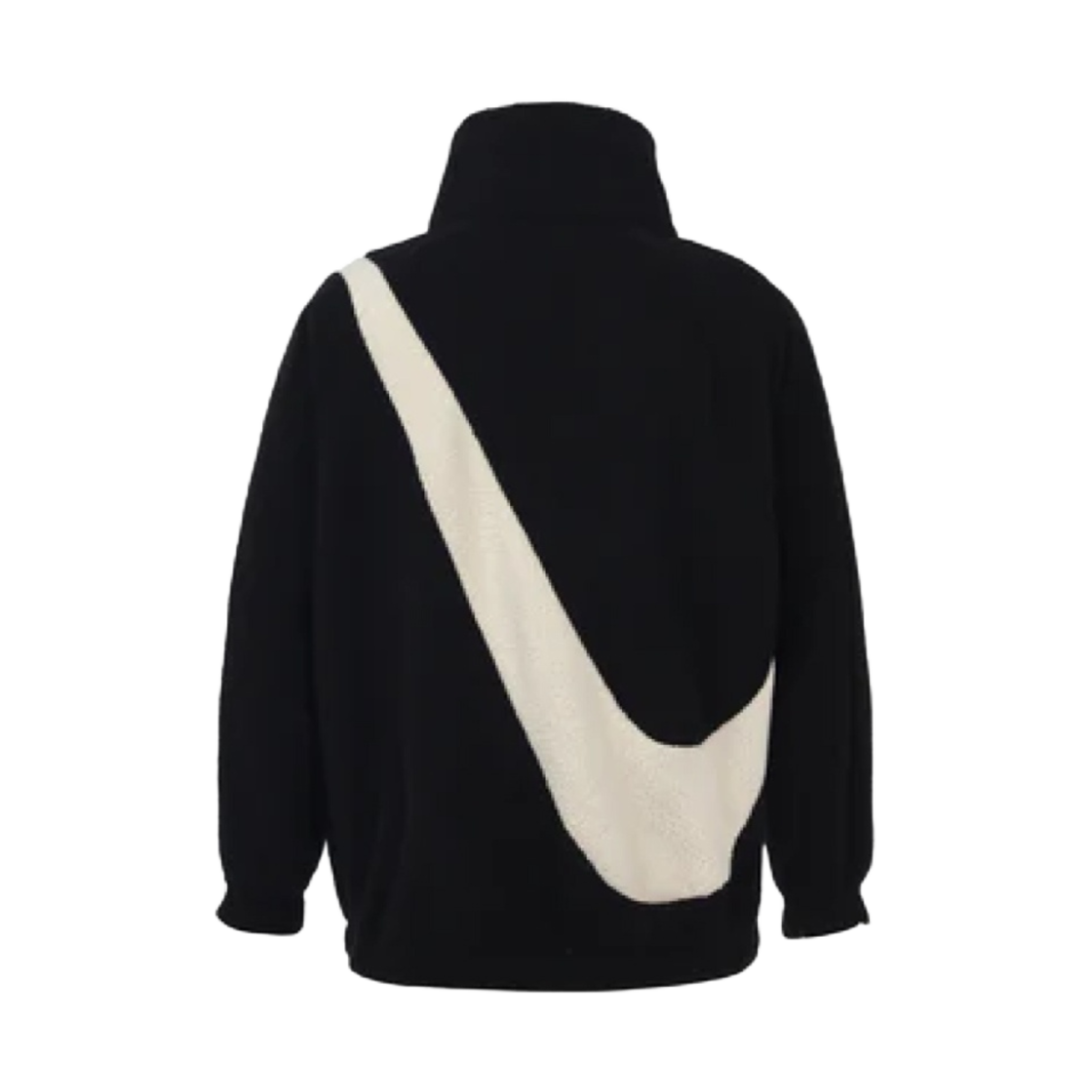 (W) 나이키 빅 스우시 리버시블 쉐르파 플리스 자켓 블랙 화이트((W) Nike Big Swoosh Reversible Sherpa Fleece Jacket Black White) - 2