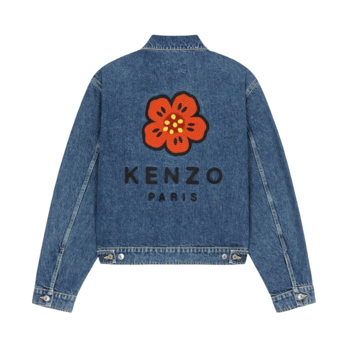 겐조 보케 플라워 자수 데님 트러커 자켓 네이비 블루(Kenzo Boke Flower Embroidery Denim Trucker Jacket Navy Blue)