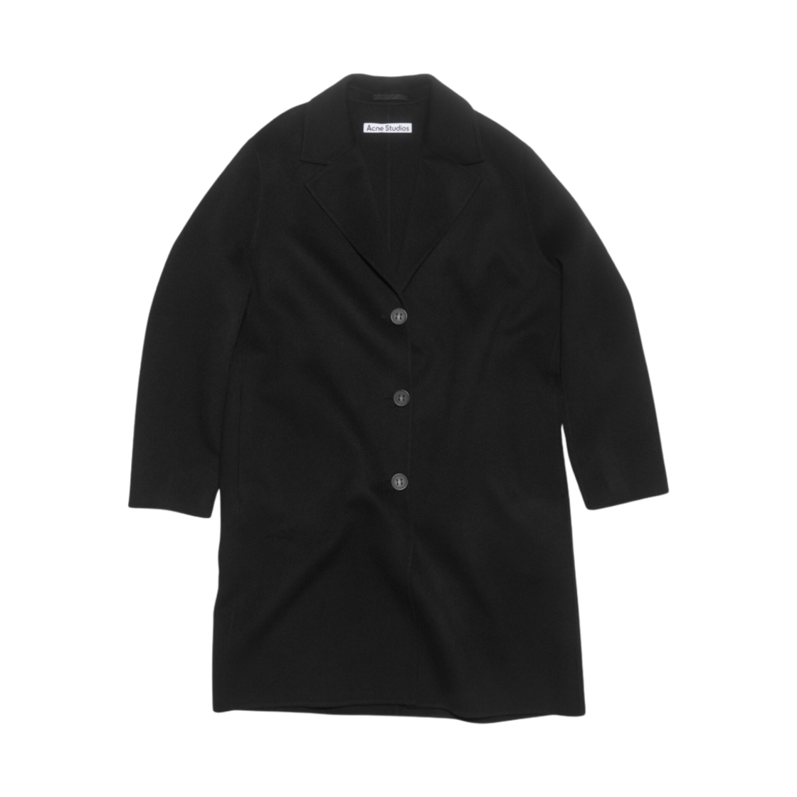(W) 아크네 스튜디오 싱글 브레스티드 울 코트 블랙((W) Acne Studios Single Breasted Wool Coat Black) - 1