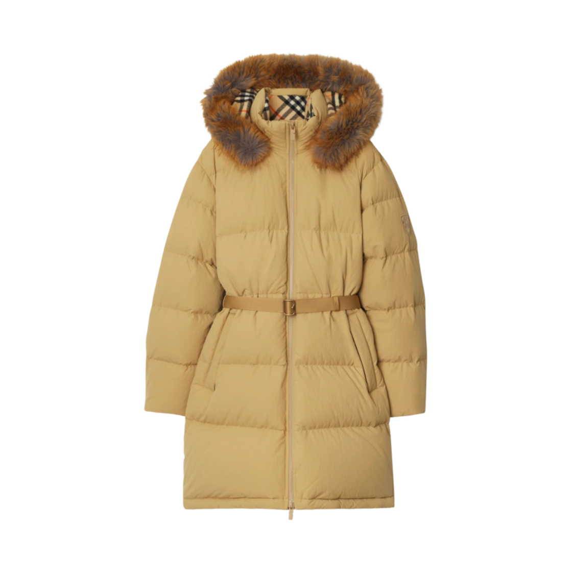 8097992 (W) Burberry Nylon Puffer Coat Flax