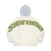 Supreme Hooded Twill Varsity Jacket White - 22SS
