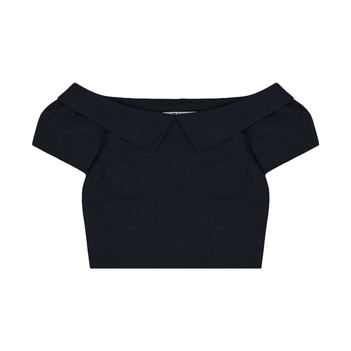 플레따 오프숄더 크롭 블라우스 네이비(FLETTA Off Shoulder Crop Blouse Navy)