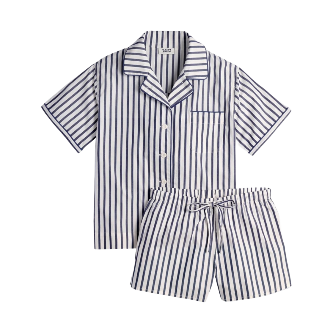 WS028-F1398-413 (W) Sleepy Jones Corita Pajama Set Navy Breton Stripe