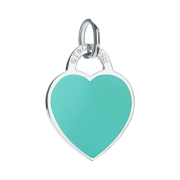 Tiffany & Co. Blue Small Heart Tag Charm Silver