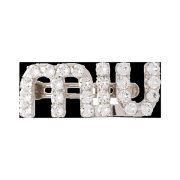 (W) Miu Miu Crystal Hair Clip Steel