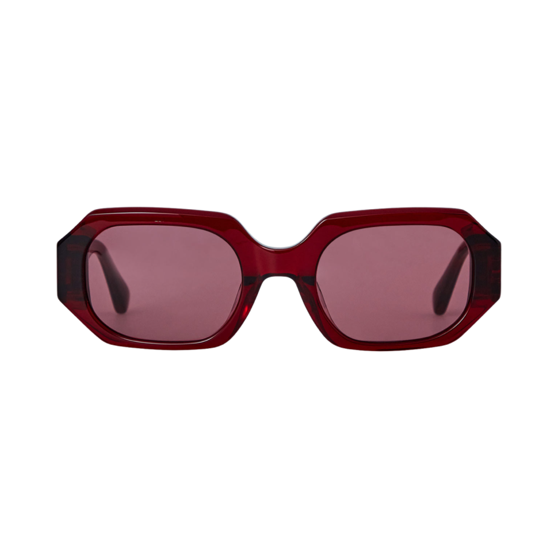 코스 x 린다 페로우 패싯 렉탱귤러 선글라스 체리 마룬(COS x Linda Farrow Facet Rectangular Sunglasses Cherry Maroon)