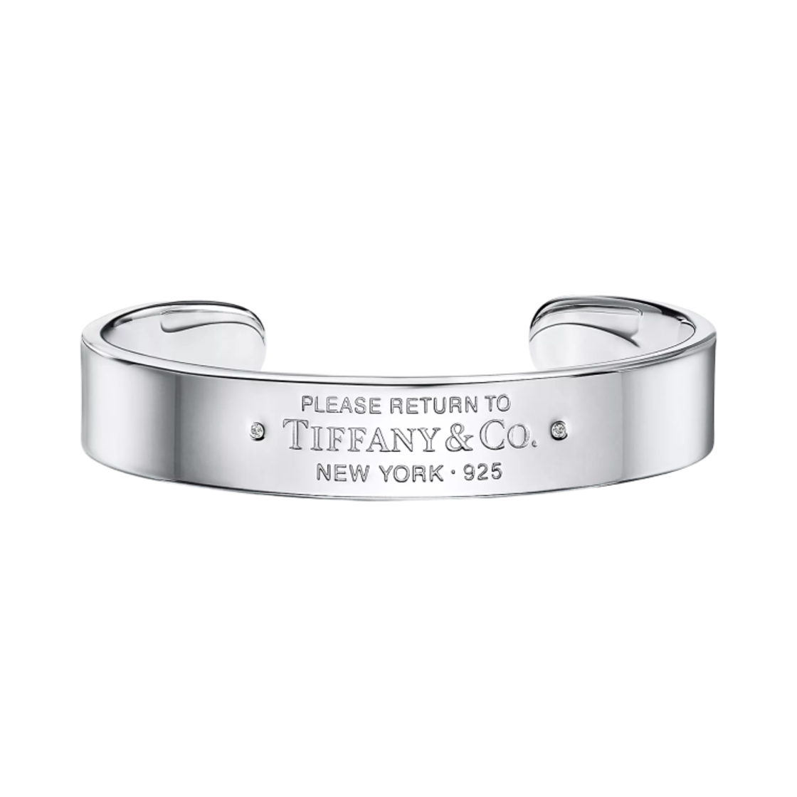 티파니 앤 코 리턴 투 티파니 다이아몬드 내로우 커프 미디움 스털링 실버(Tiffany & Co. Return To Tiffany Narrow Cuff with Diamonds Medium Sterling Silver)