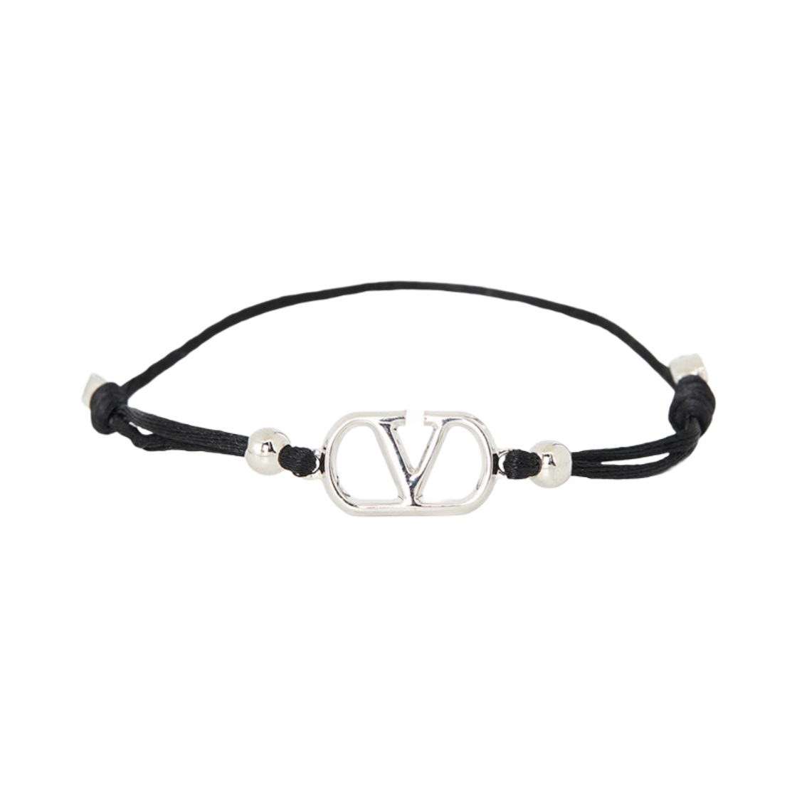 (W) 발렌티노 브이 로고 시그니쳐 브레이슬릿 블랙((W) Valentino V Logo Signature Bracelet Black)