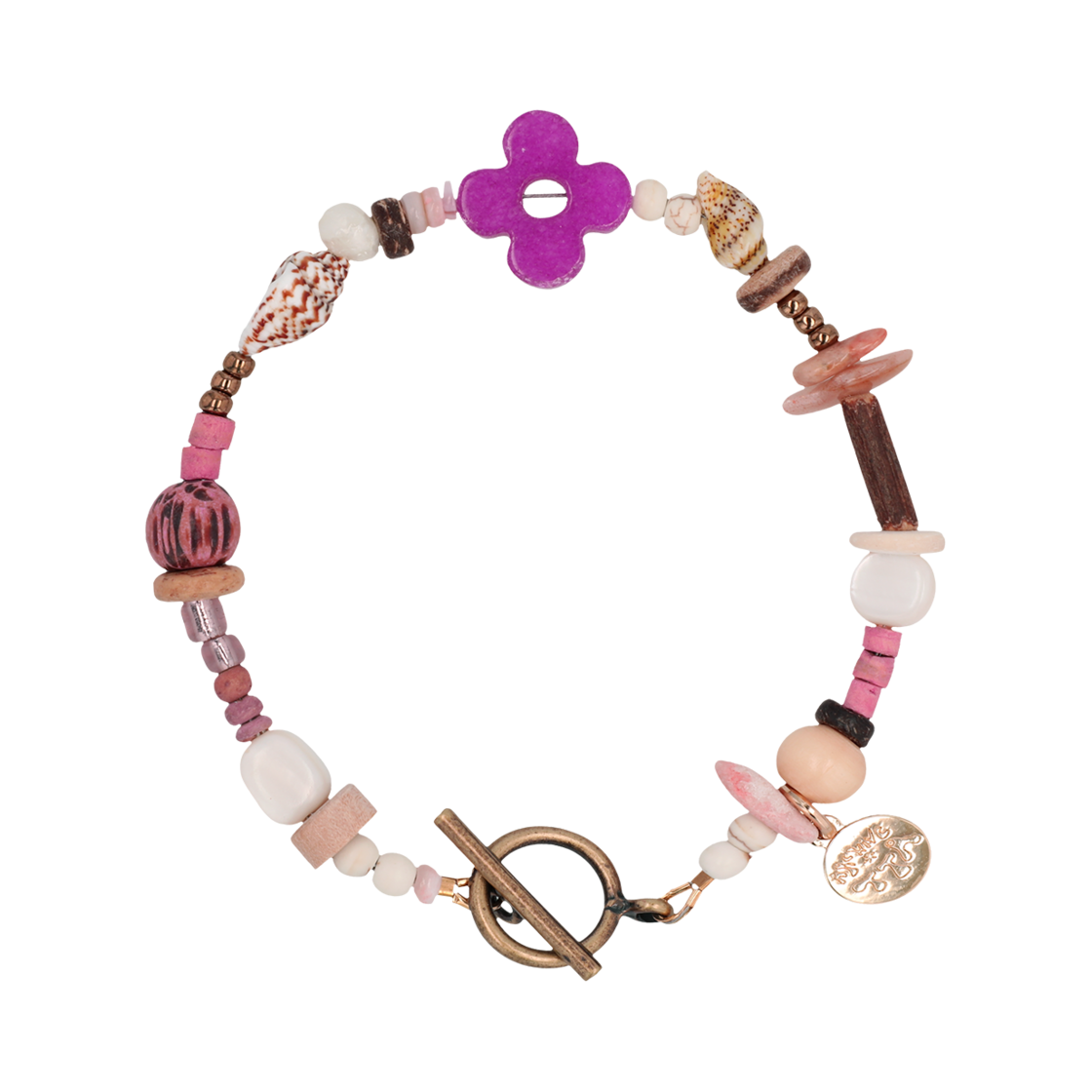 TBH42CDTB002PK TOWTOW.ARCHIVE Clover Symbol Bracelet Orchid