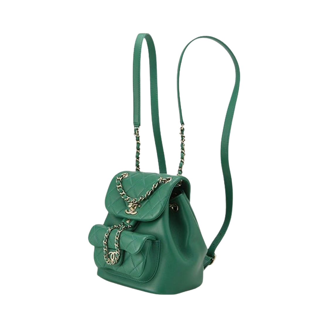 샤넬 스몰 백팩 램스킨 & 골드 메탈 그린(Chanel Small Backpack Lambskin & Gold Green) - 2