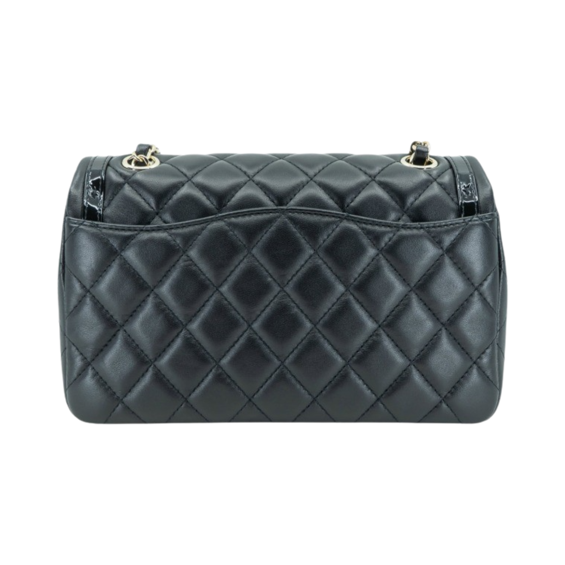 샤넬 미니 플랩백 램스킨 페이턴트 카프스킨 & 골드 메탈 블랙(Chanel Mini Flap Bag Lambskin Patent Calfskin & Gold Black) - 2
