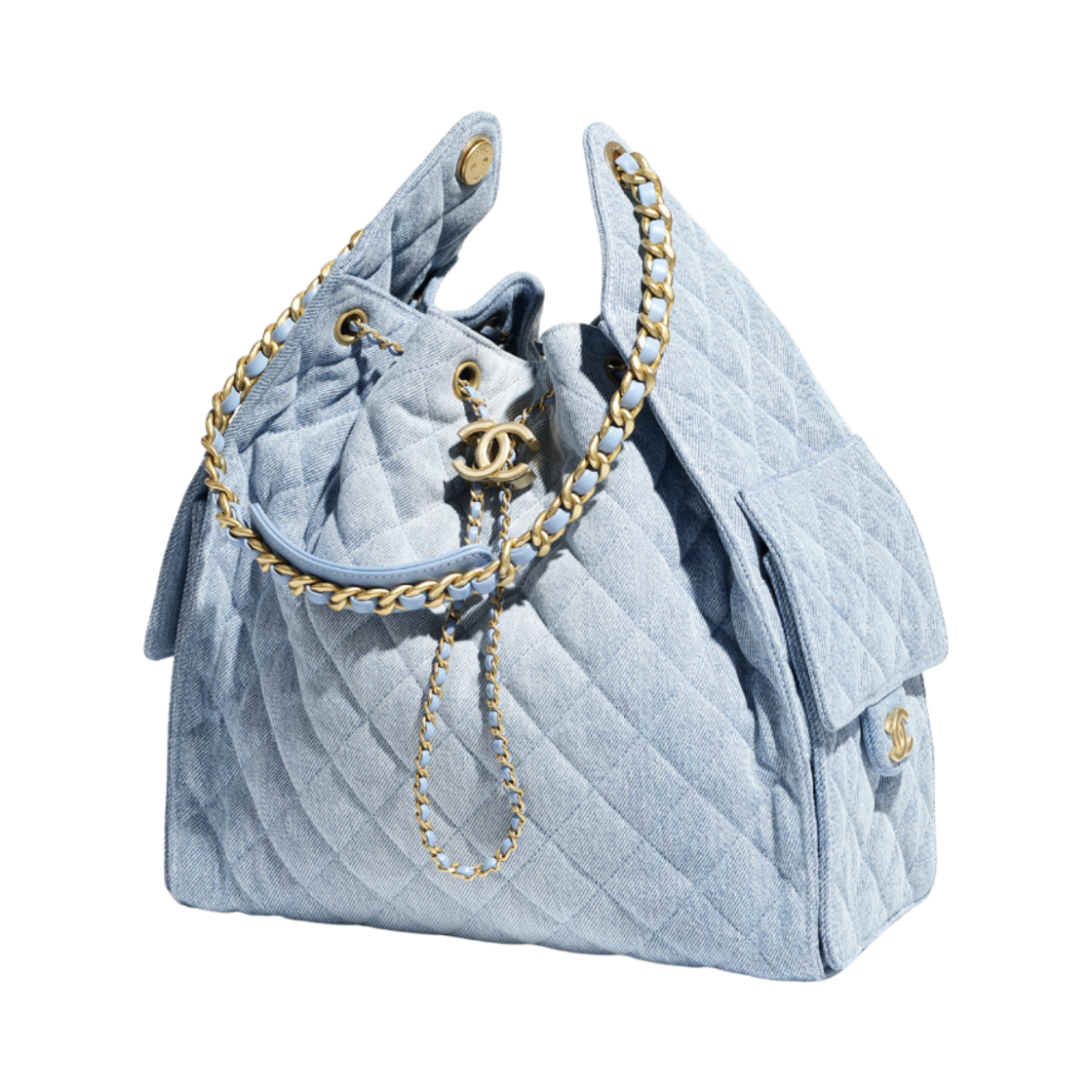 샤넬 25 미디움 핸드백 워시드 데님 & 골드 메탈 블루(Chanel 25 Medium Handbag Washed Denim & Gold Blue) - 2