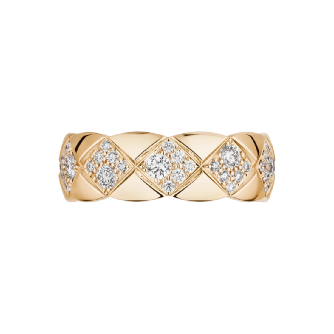 샤넬 코코 크러쉬 링 퀼티드 모티프 스몰 & 18K 베이지 골드 다이아몬드(Chanel Coco Crush Ring Quilted Motif Small & 18K Beige Gold Diamonds) - 4