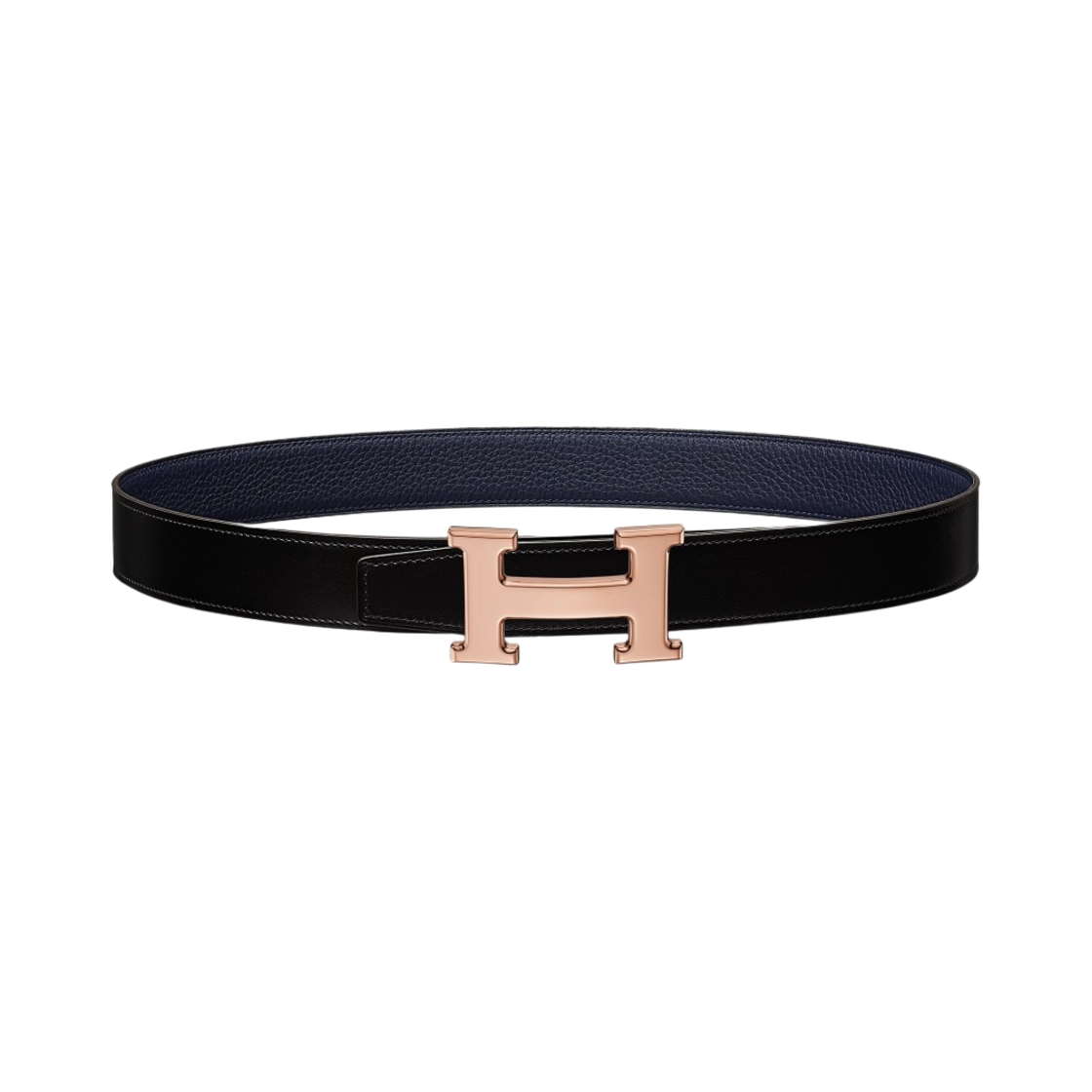 에르메스 H 벨트 버클 & 리버서블 가죽 스트랩 32mm & 핑크 골드 누아 블루 뉘(Hermes H Belt Buckle & Reversible Leather Strap 32mm & Pink Gold Noir Bleu Nuit) - 1