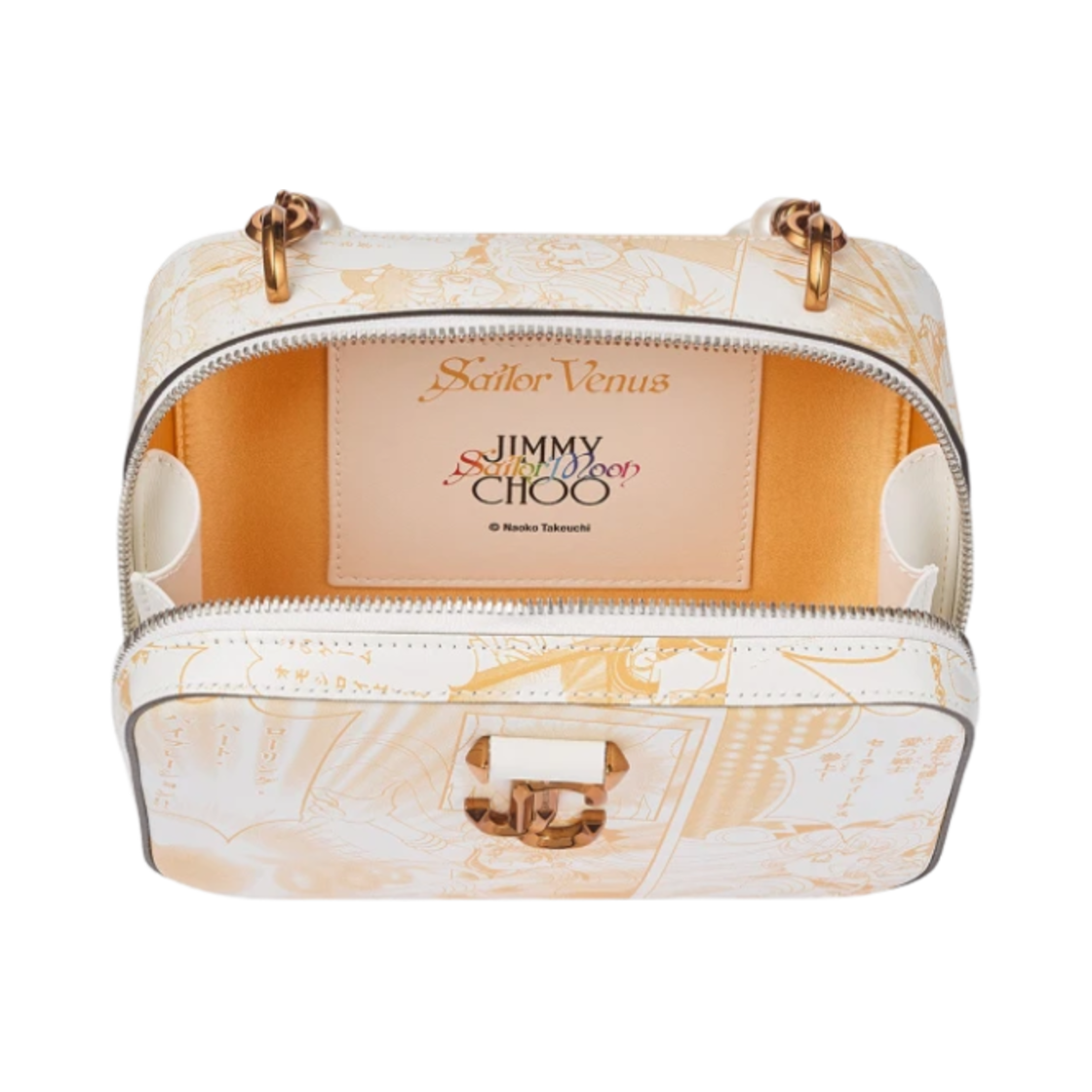 지미추 x 미소녀 전사 세일러문 세일러 비너스 애비뉴 베니티 백 오렌지 화이트(Jimmy Choo x Pretty Guardian Sailor Moon Sailor Venus Avenue Vanity Bag Orange White) - 3