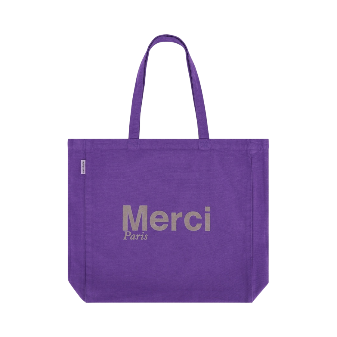 - Merci Cotton Tote Bag Large Violet Ecru