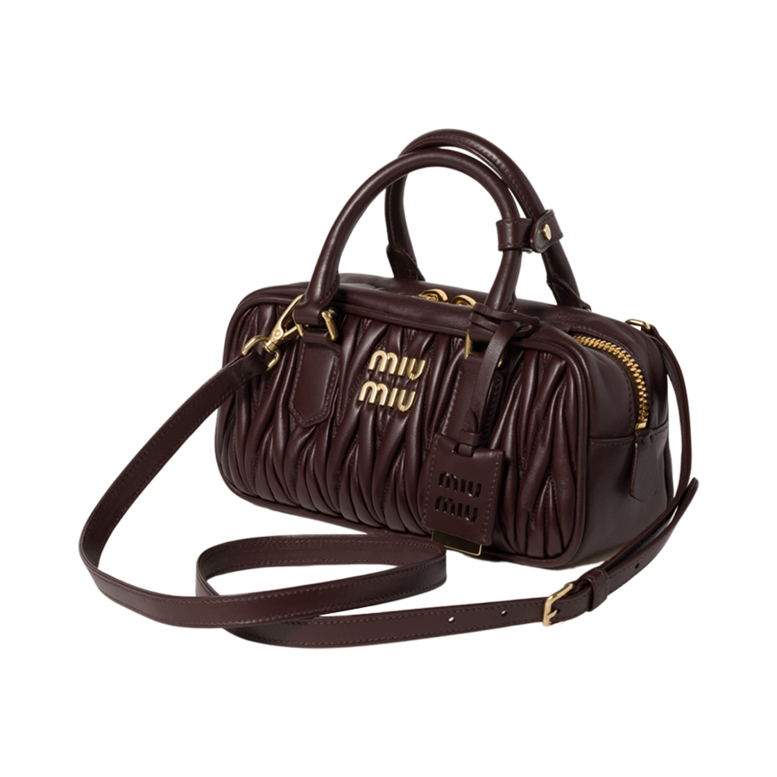 미우 미우 아르카디 마테라쎄 나파 레더 백 브라운(Miu Miu Arcadie Matelasse Nappa Leather Bag Brown) - 2