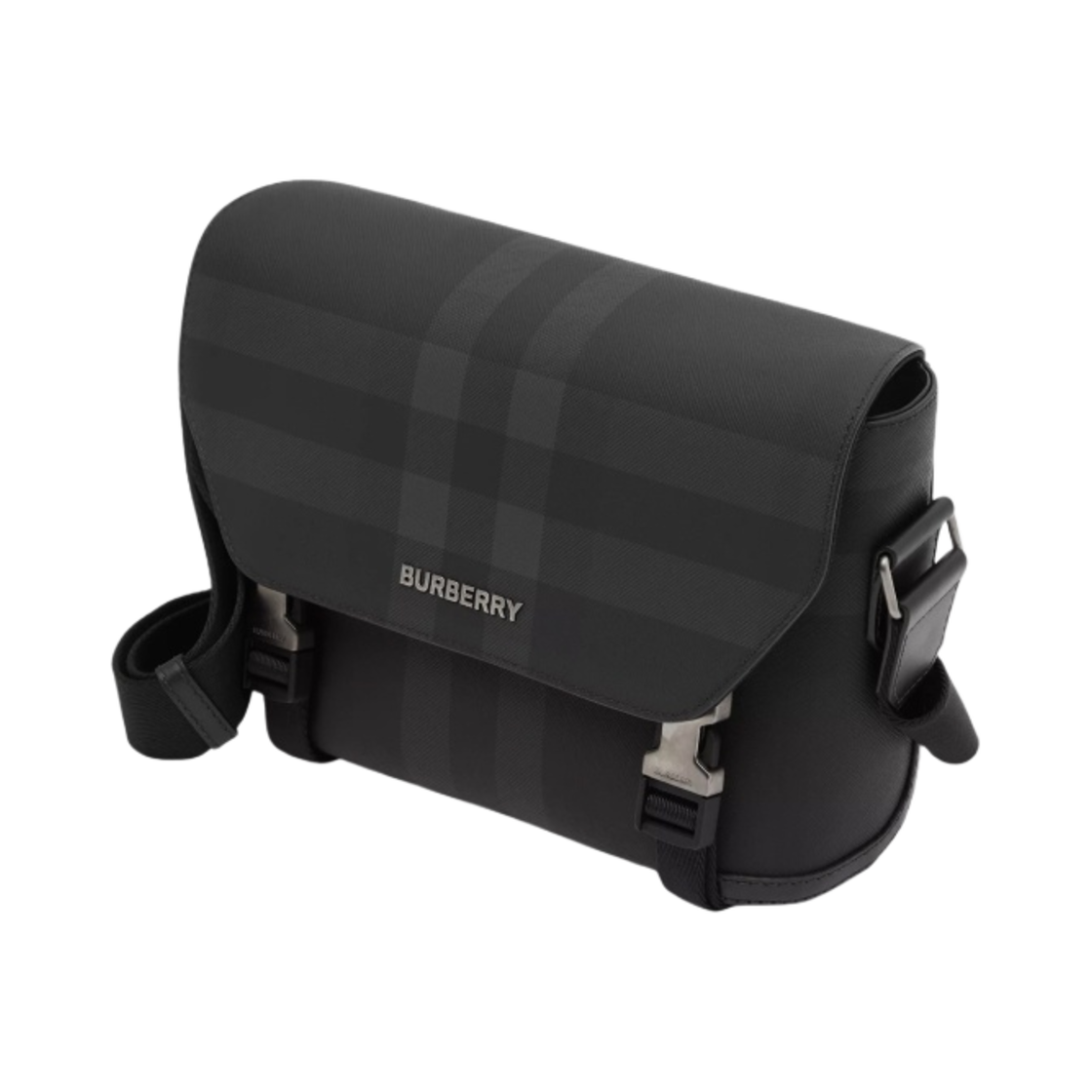 버버리 체크 레더 스몰 메신저백 차콜(Burberry Check Leather Small Messenger Bag Charcoal) - 2