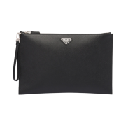Prada Saffiano Leather Pouch Black