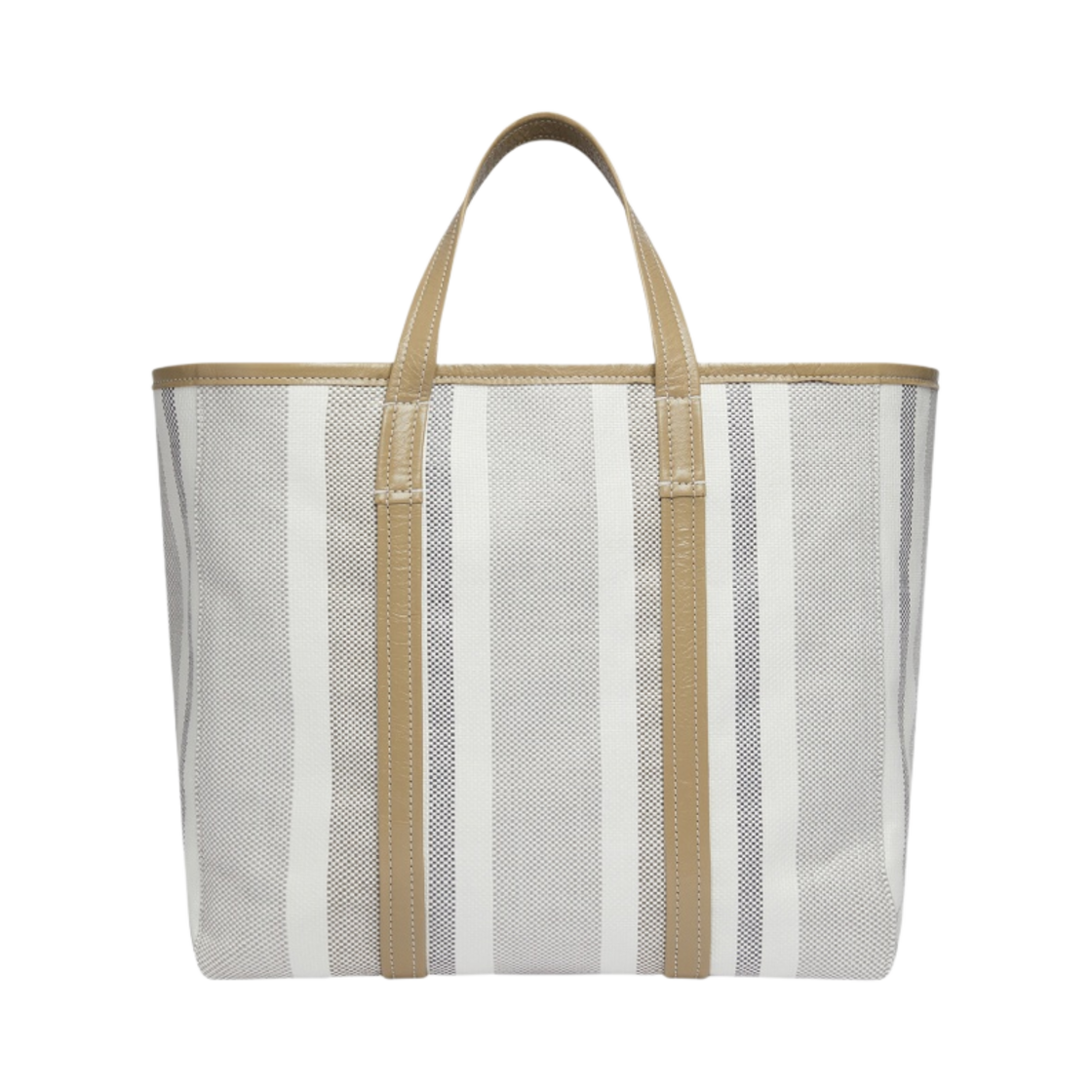 발렌시아가 바베스 미디움 이스트 웨스트 라피아 쇼퍼백 다크 베이지 그레이(Balenciaga Barbes Medium East-West Raffia Shopper Bag Dark Beige Grey) - 2