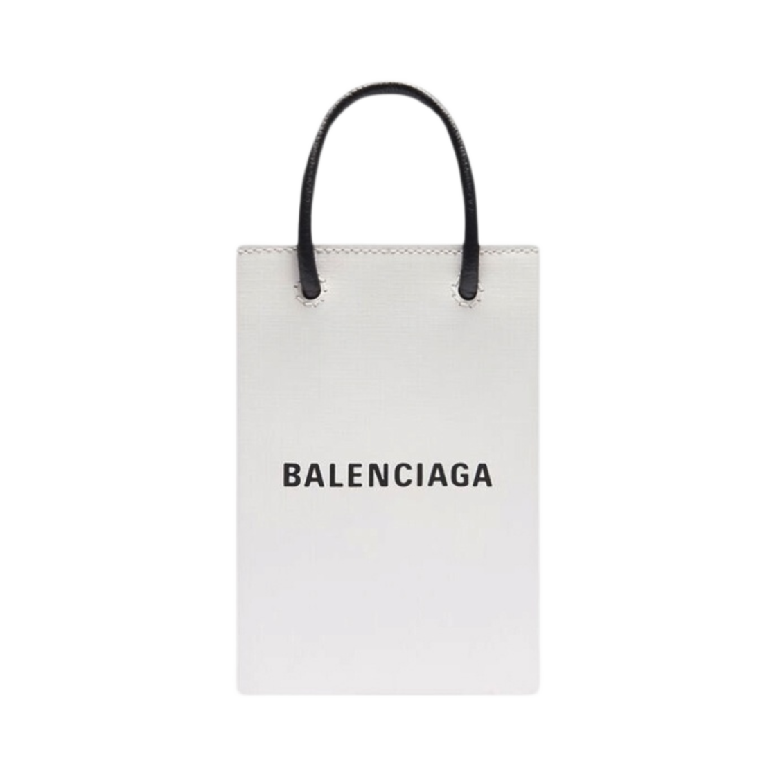 5938260AI2N9000 Balenciaga Mini Shopping Bag Phone Holder White