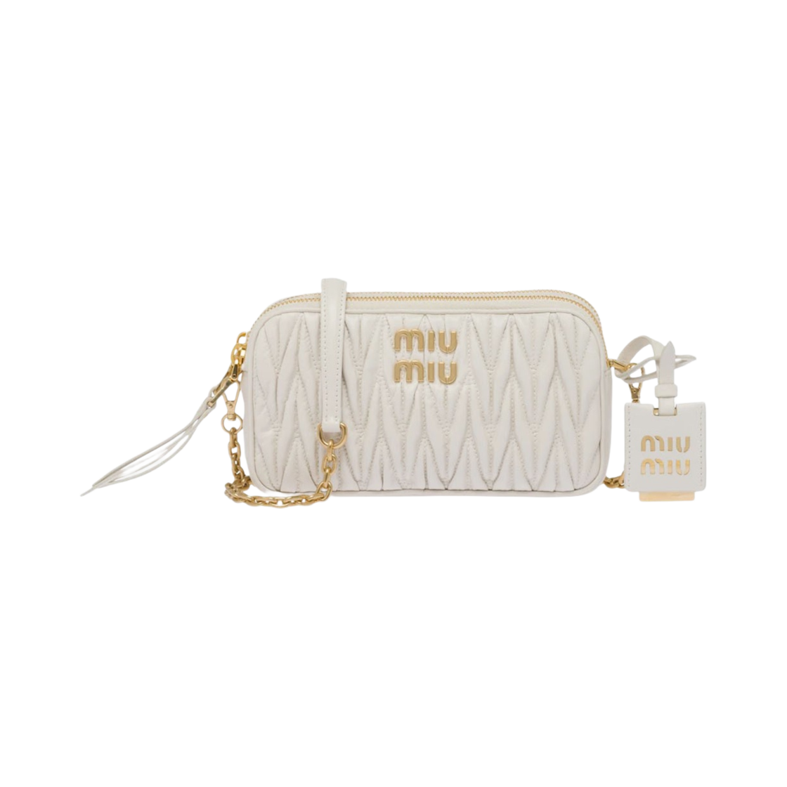 미우 미우 마테라쎄 나파 가죽 미니백 화이트(Miu Miu Matelasse Nappa Leather Mini Bag White) - 1