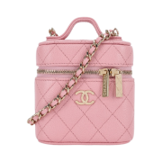 Chanel Small Vanity with Chain Grained Calfskin & Gold Pink