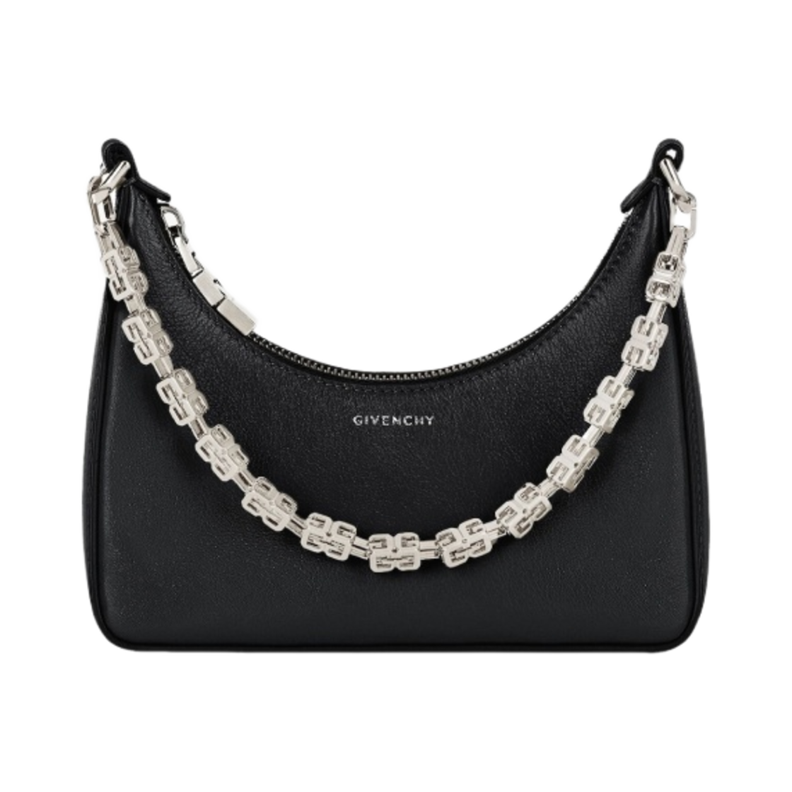 지방시 레더 체인 미니 문 컷 아웃 백 블랙(Givenchy Mini Moon Cut Out Bag in Leather with Chain Black) - 1