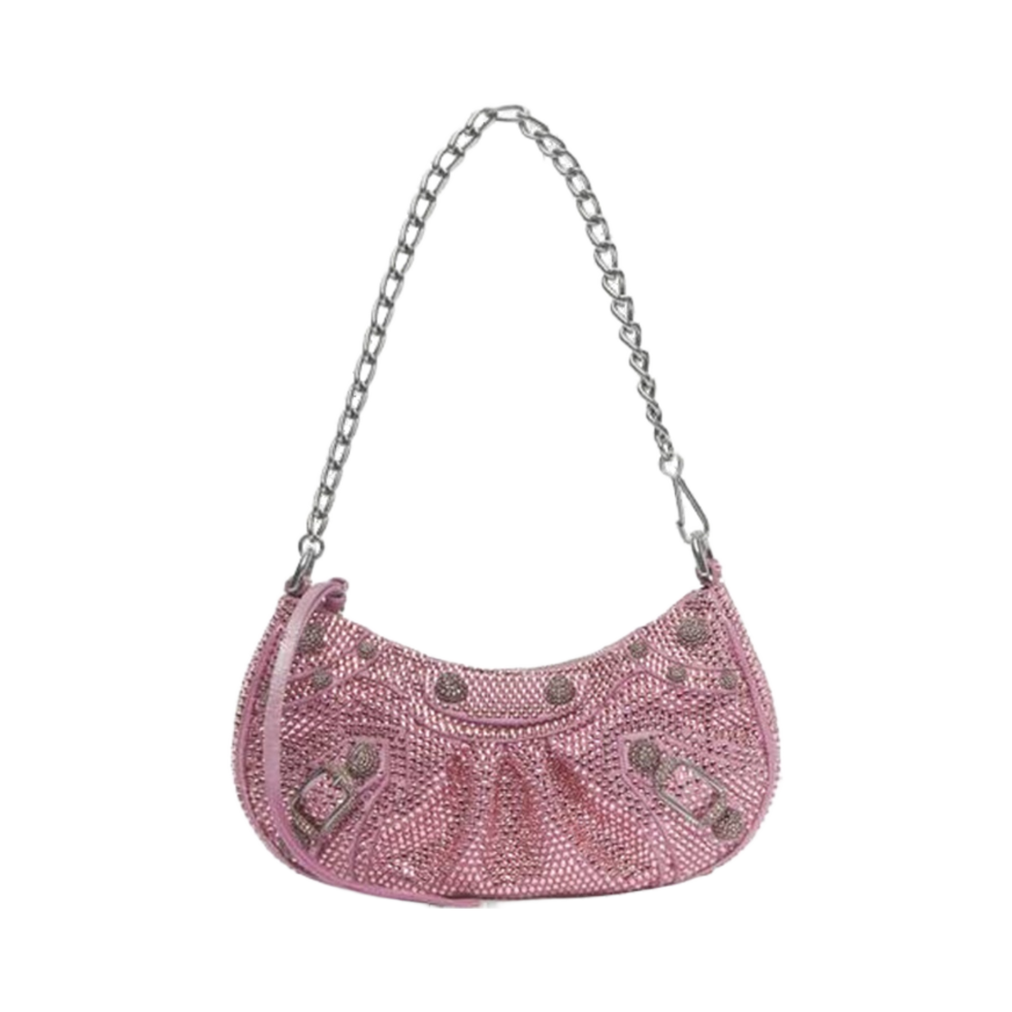 발렌시아가 르 카골 미니백 체인 앤 라인스톤 라이트 핑크(Balenciaga Le Cagole Mini Bag with Chain And Rhinestones Light Pink) - 1