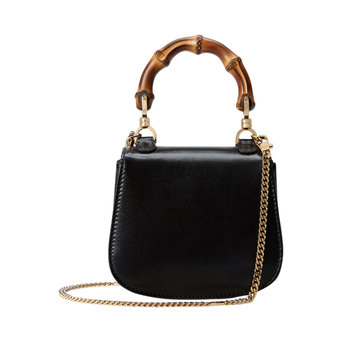 구찌 뱀부 1947 슈퍼 미니백 블랙 레더(Gucci Bamboo 1947 Super Mini Bag Black Leather) - 3