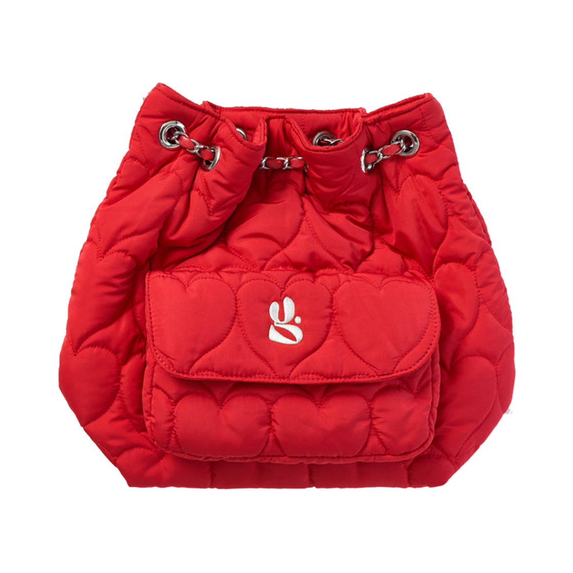 예그 하트 패딩 백 레드(Yegg Heart Padding Bag Red)