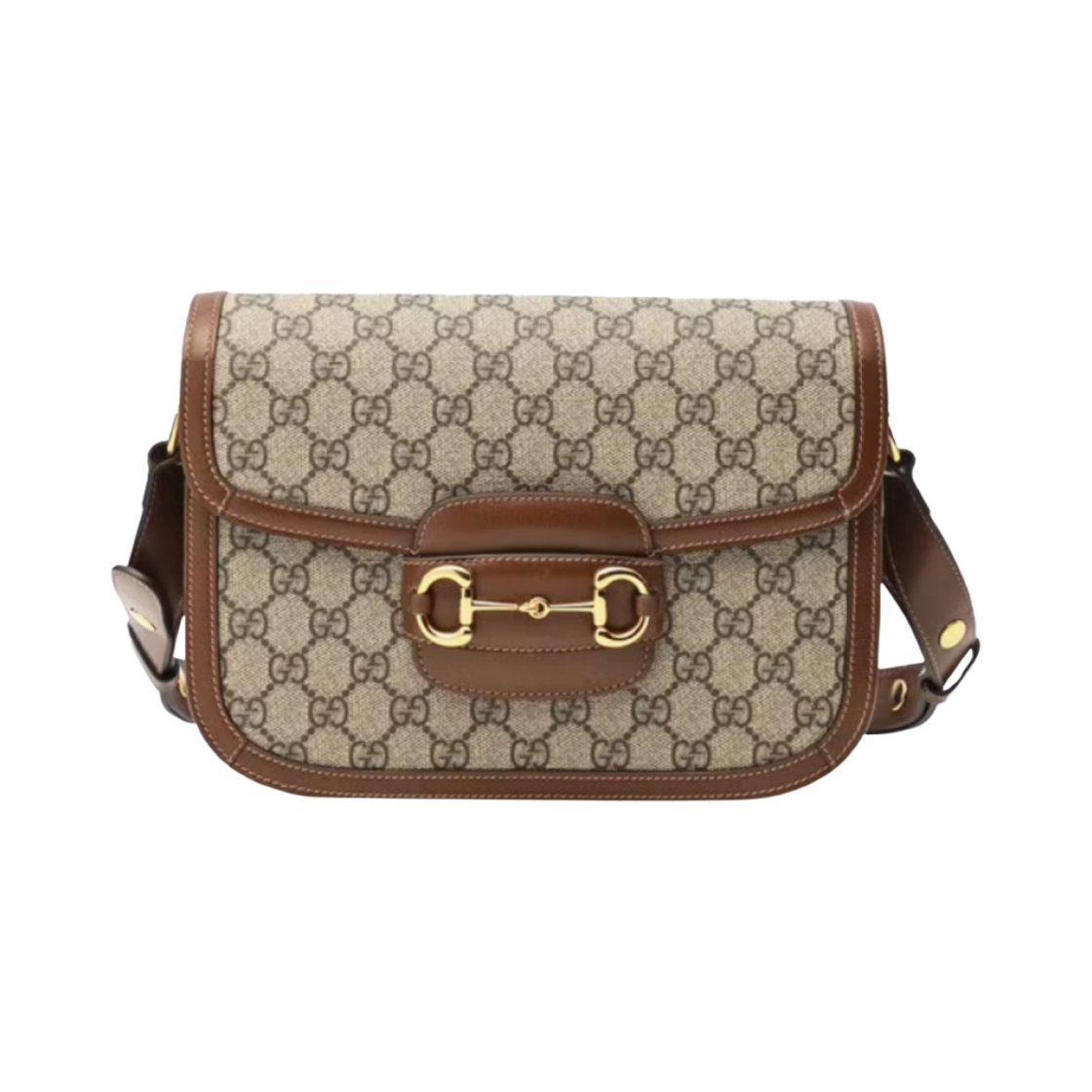 602204-92TCG-8563 Gucci Horsebit 1955 Shoulder Bag Beige Ebony