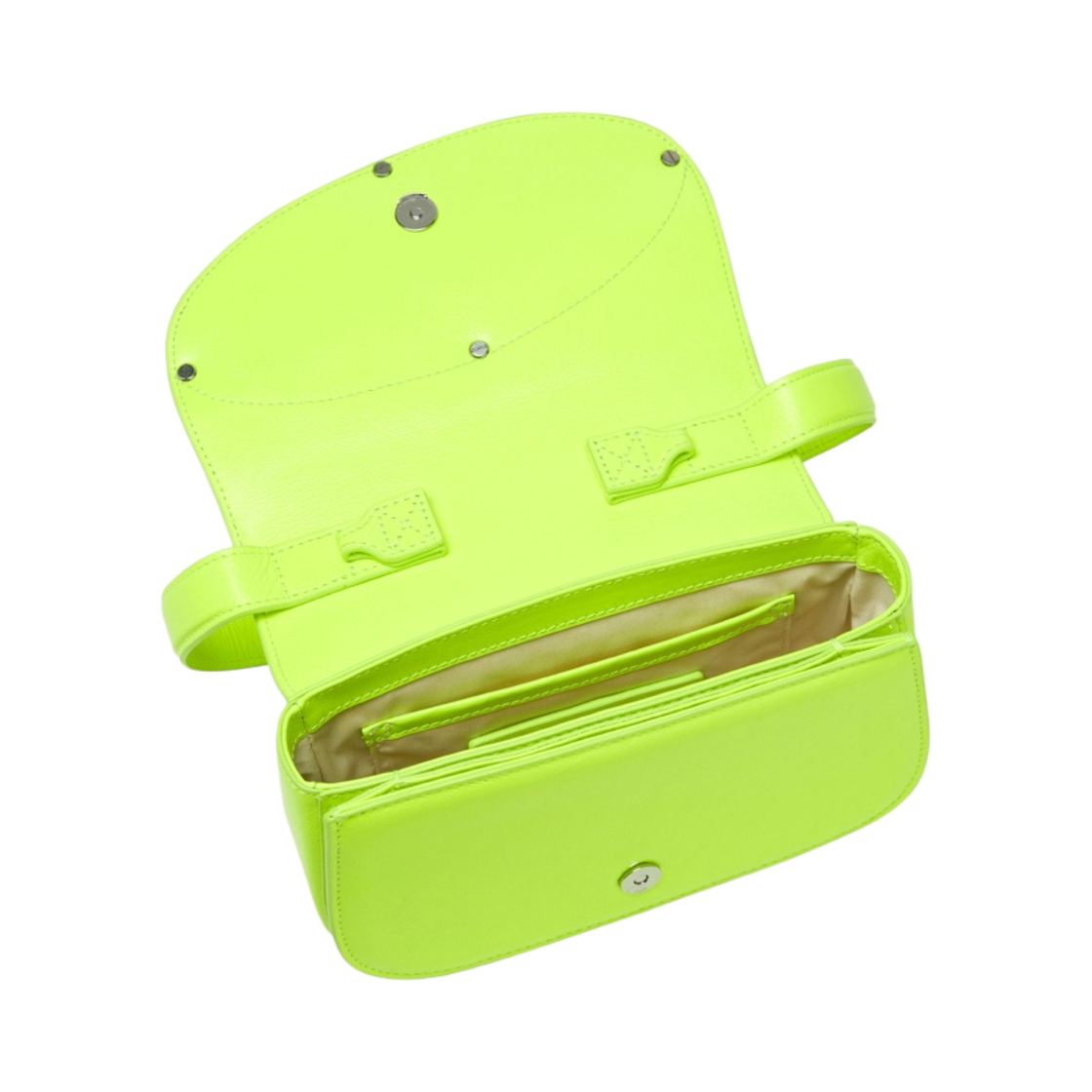 디젤 1DR 숄더백 인 네온 레더 옐로우 플루오(Diesel 1DR Shoulder Bag in Neon Leather Yellow Fluo) - 5