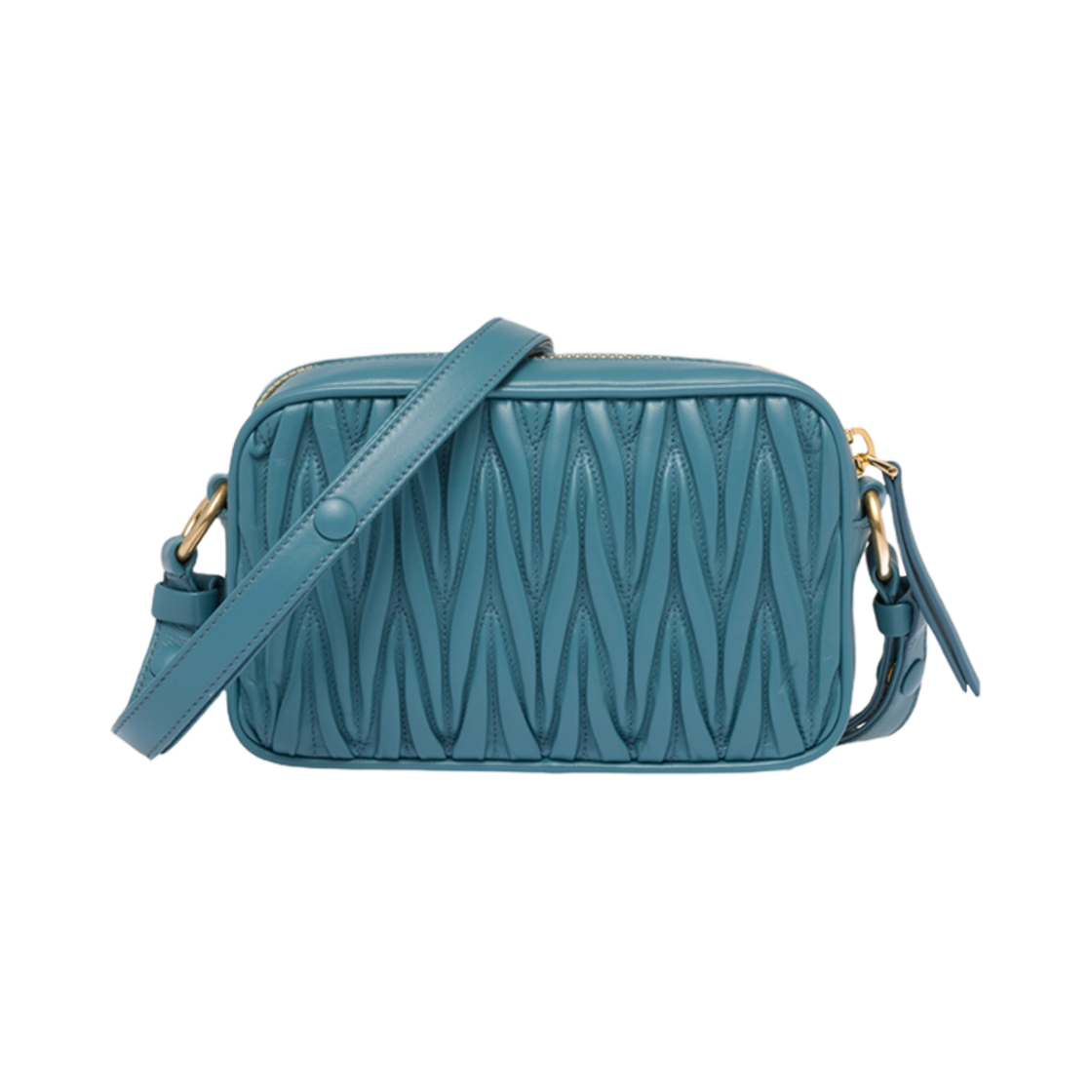 미우 미우 마테라쎄 나파 레더 레더 숄더백 마리나 블루(Miu Miu Matelasse Nappa Leather Shoulder Bag Marina Blue) - 3