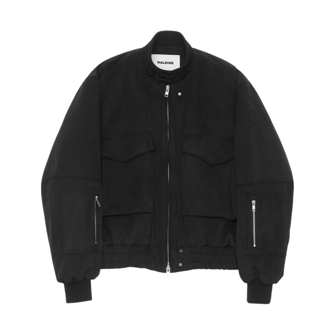 VJ307 Haleine 3D Faux Suede Bomber Blouson Black (VJ307) - 대표 이미지 #1