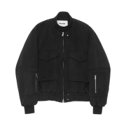 Haleine 3D Faux Suede Bomber Blouson Black (VJ307)