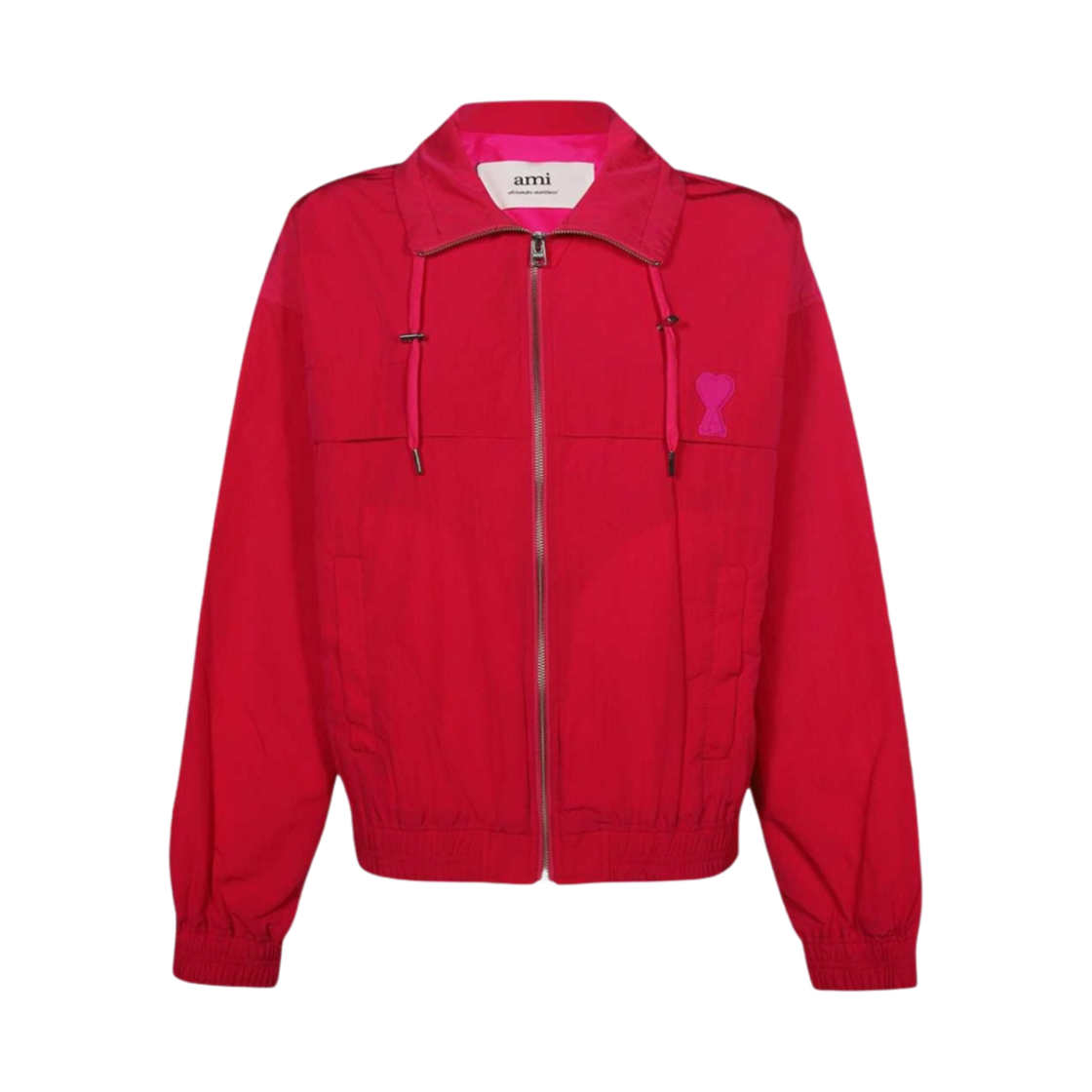 아미 스몰 하트 로고 나일론 패치 지퍼 자켓 푸시아(AMI de Coeur Nylon Patch Zipped Jacket Fuchsia) - 1
