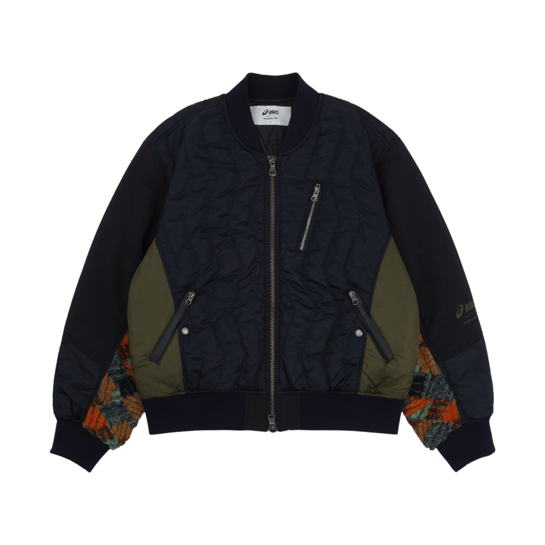 앤더슨벨 x 아식스 콘트라스트 퀼팅 봄버 자켓 네이비(Andersson Bell x Asics Contrast Quilting Bomber Jacket Navy)
