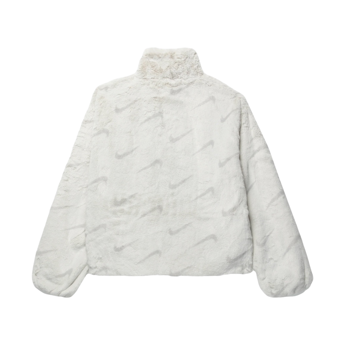(W) 나이키 NSW 플러시 프린티드 포우 퍼 자켓 라이트 본 - 아시아((W) Nike NSW Plush Printed Faux Fur Jacket Light Bone - Asia) - 2