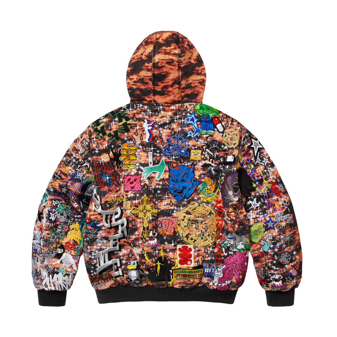 슈프림 AOI 자수 후드 워크 자켓 플레임 - 25SS