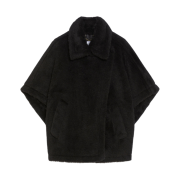 (W) Max Mara Tebei1 Teddy Cape Black