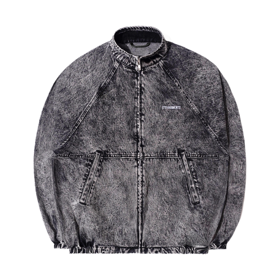 Q4SMJK005GRY QT8 GARMENTS Denim Raglan Jacket Grey